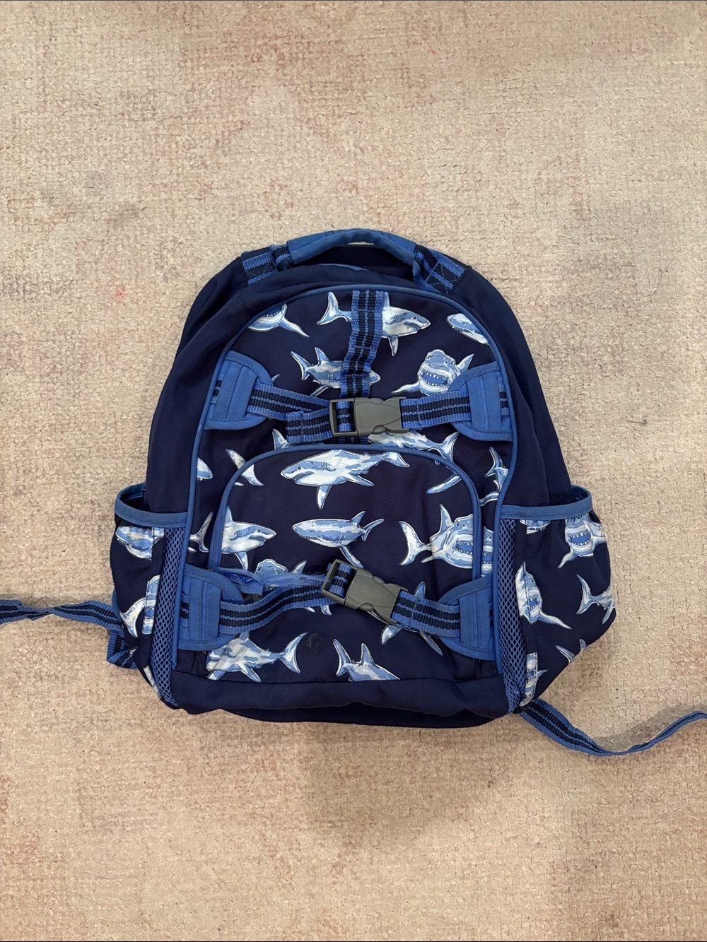 Pottery Barn Glow-in-the-Dark Shark Blue Mackenzie Large RPET Backpack